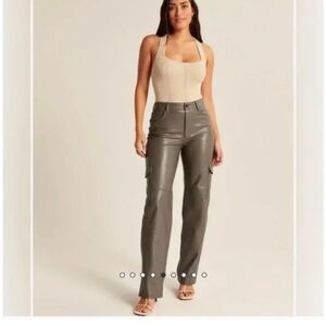Never worn abercrombie leather cargo pants